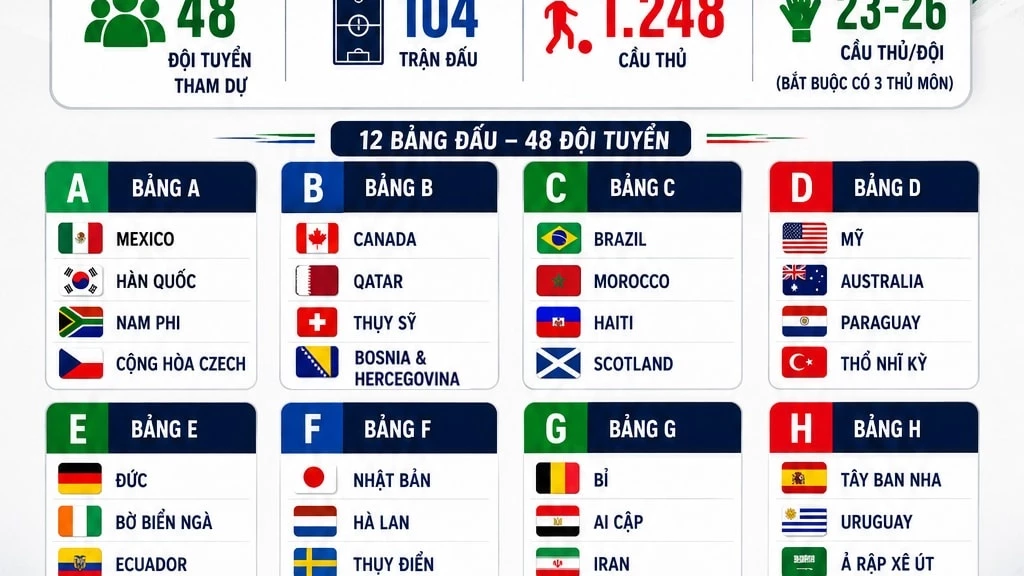 Danh sách cầu thủ 48 ĐTQG dự World Cup 2026: Chờ Messi quyết định & Phân tích chuyên sâu | Thể thao OK9 8 Danh sách cầu thủ 48 ĐTQG dự World Cup 2026: Chờ Messi quyết định & Phân tích chuyên sâu | Thể thao OK9